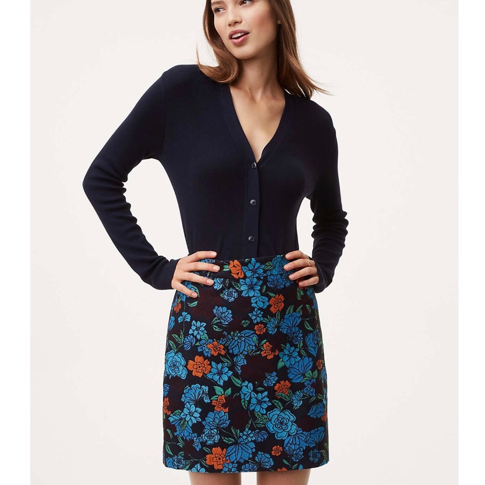 LOFT Forest Bloom Shift Skirt